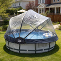 15 Ft Round Multifunctional All Weather Pool Dome Enclosure - Black/White