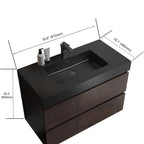 Alice Wall-Mounted Bathroom Vanity with Integrated Sink - Black or White