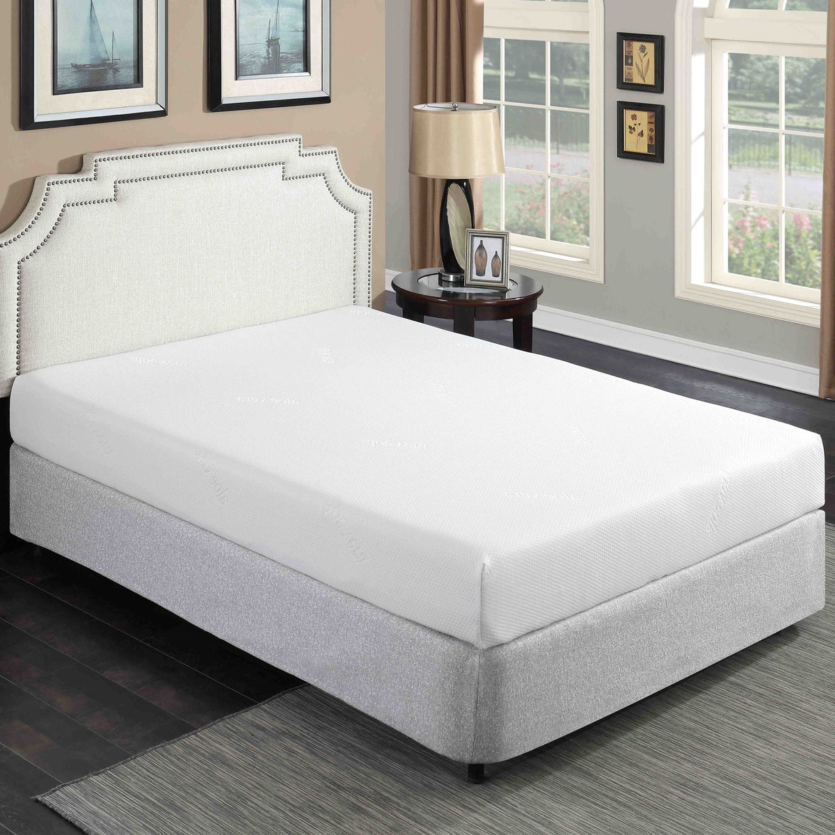 8" Plush Gel Memory Foam Mattress with Aloe Vera Cover - White