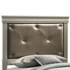Lorana Twin Upholstered Bed with Tufted Headboard - Pearl Silver, Black, or Gray