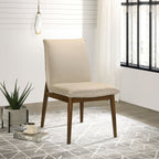 Monza Contemporary Dining Chair Set with Solid Wood Frame - Beige or Dark Green