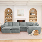 Sectional Sofa with Moveable Ottoman and Modular Design - Multiple Colors