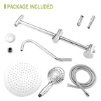Shower System with 5 Function Rain Hand Shower and Slide Bar Combo - Pearl Silver, Gray, or Black