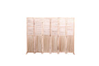 Light Brown Panel Folding Room Divider with Metal Hinges - Solid Wood