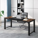 Executive Office Desk with Thick Frame - Brown / Black