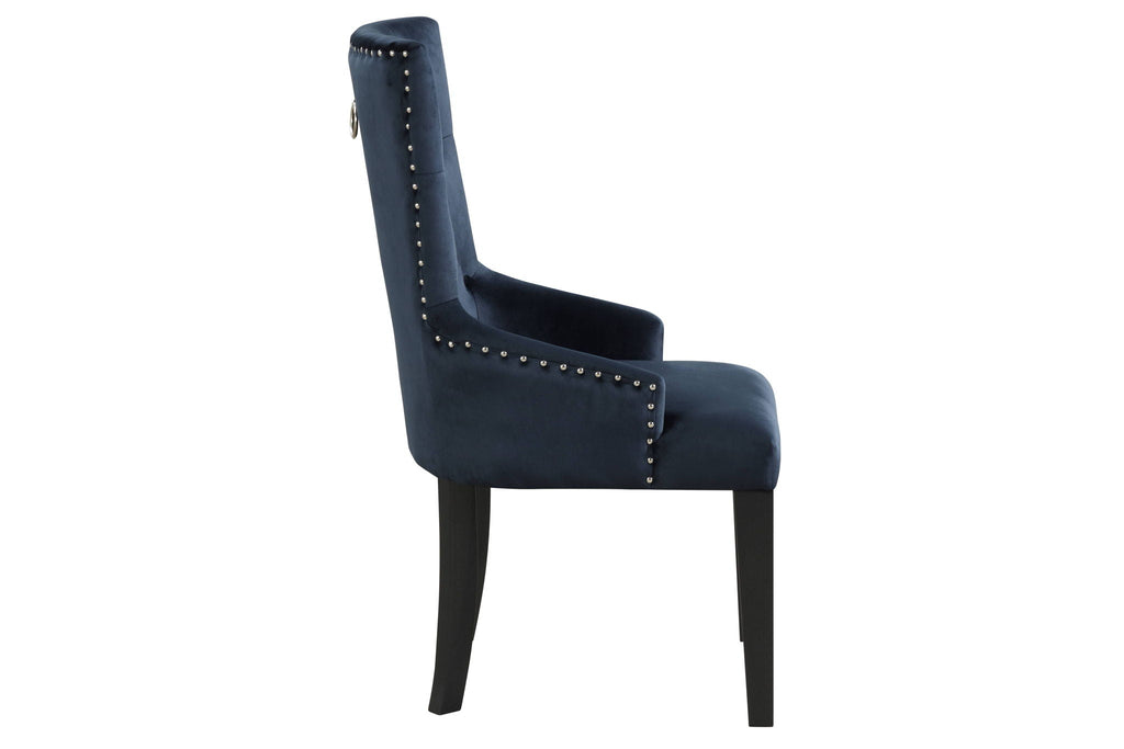 Varian II Side Chair with Tufted Backrest - Dark Navy