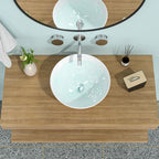 Modern Ceramic Circular Vessel Bathroom Sink with Stain Resistant Finish - White