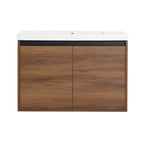 Bathroom Vanity Set with Resin Countertop Sink - Dark Brown