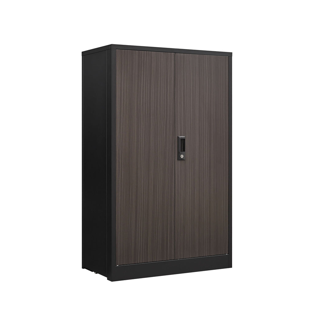 Metal Storage Cabinet With Locking Doors And Adjustable Shelf