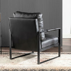 Classic Mid Century Modern Accent Chair with Square Metal Frame - Multiple Colors