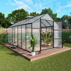 Gain Height Windproof Greenhouse with Heavy-Duty Frame - Black