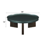 Elegant Design Coffee Table with High Gloss Top - Dark Green or Dark Brown