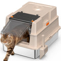 Stainless Steel Cat Litter Box with High Sides - Silver