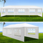 10x30' Outdoor Garden Gazebo Canopy with 8 Removable Sidewalls - White