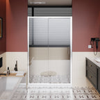 Single Sliding Shower Door with Handle - Chrome, Tempered Glass