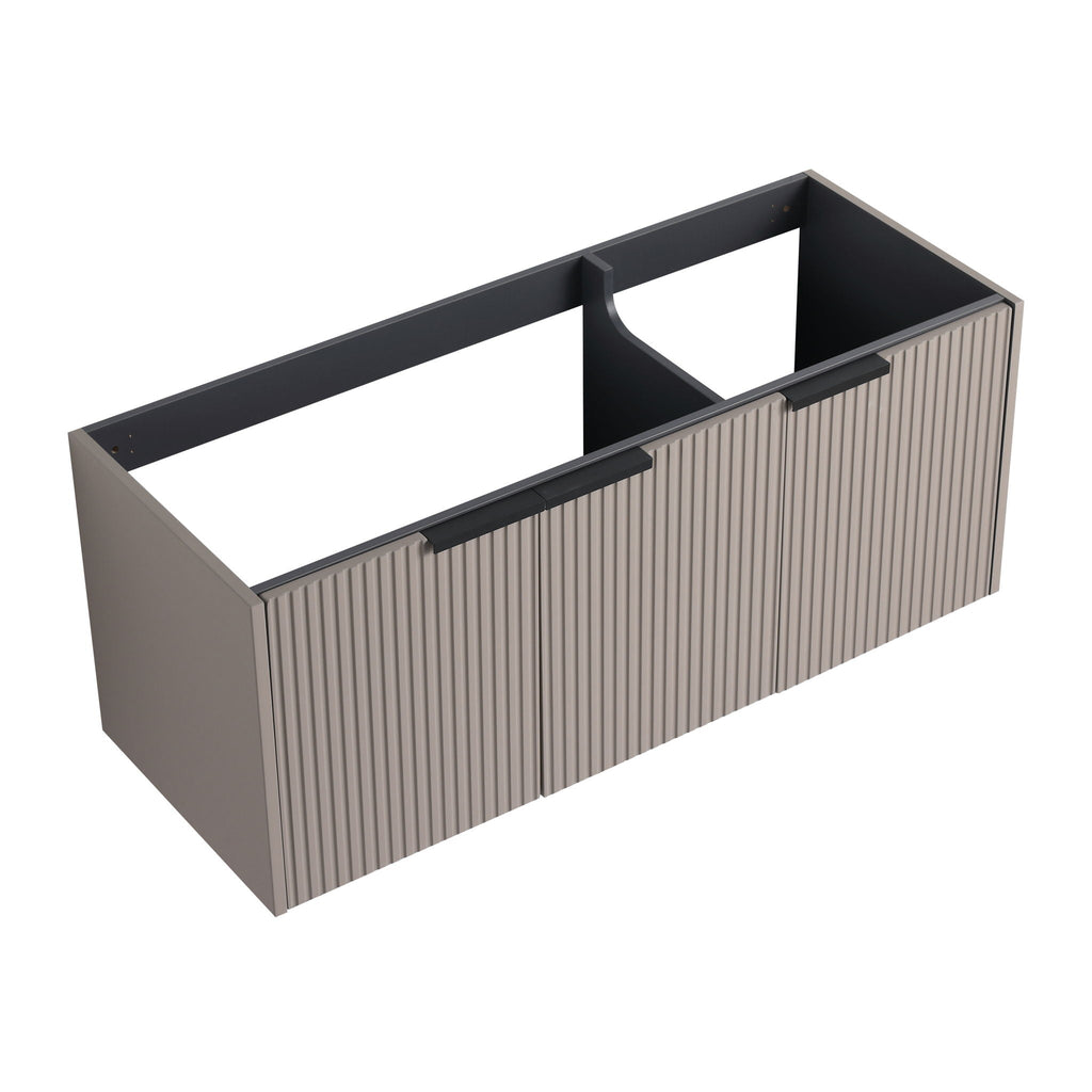 Contemporary Wall Mounted Bathroom Vanity with Soft Close Doors - Wood