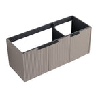 Contemporary Wall Mounted Bathroom Vanity with Soft Close Doors - Wood