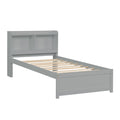 Twin Bed With Trundle and Bookcase Headboard - Wood Frame, Multiple Colors