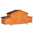 70" Large Wooden Chicken Coop with Nesting Boxes - Brick Red
