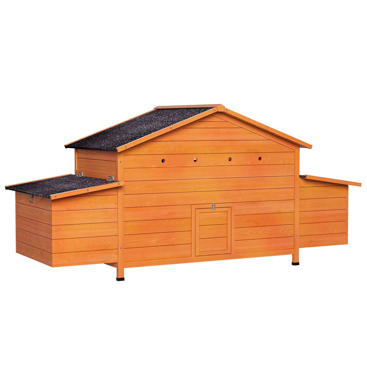 70" Large Wooden Chicken Coop with Nesting Boxes - Brick Red