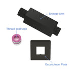 Ceiling Mounted Shower Arm with Flange Stainless Steel - Black or Gray