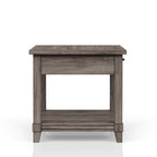 Gray End Table with Storage Drawer and USB Charging Ports