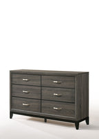 Weathered Dresser with Six Drawers – Gray