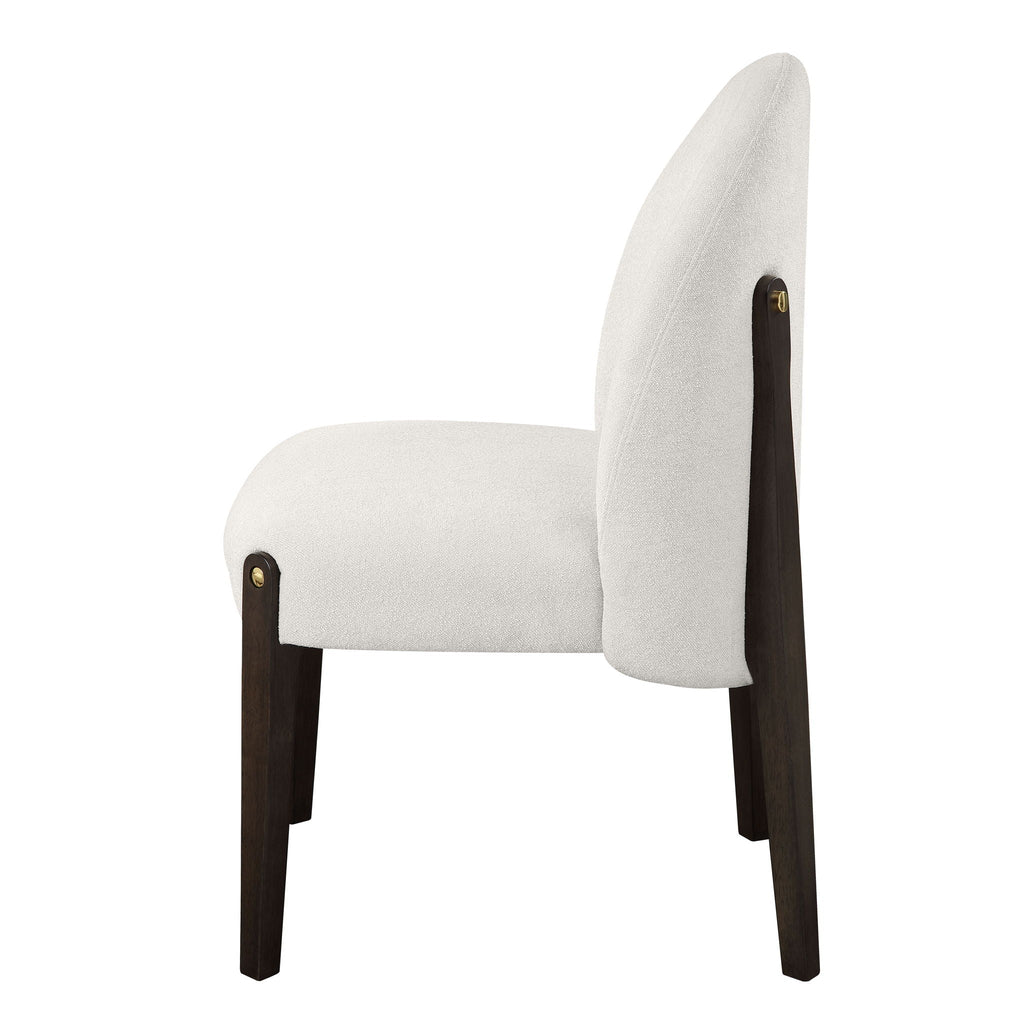 Beige Side Chair Set of 2 with Upholstered Seat - Clayten