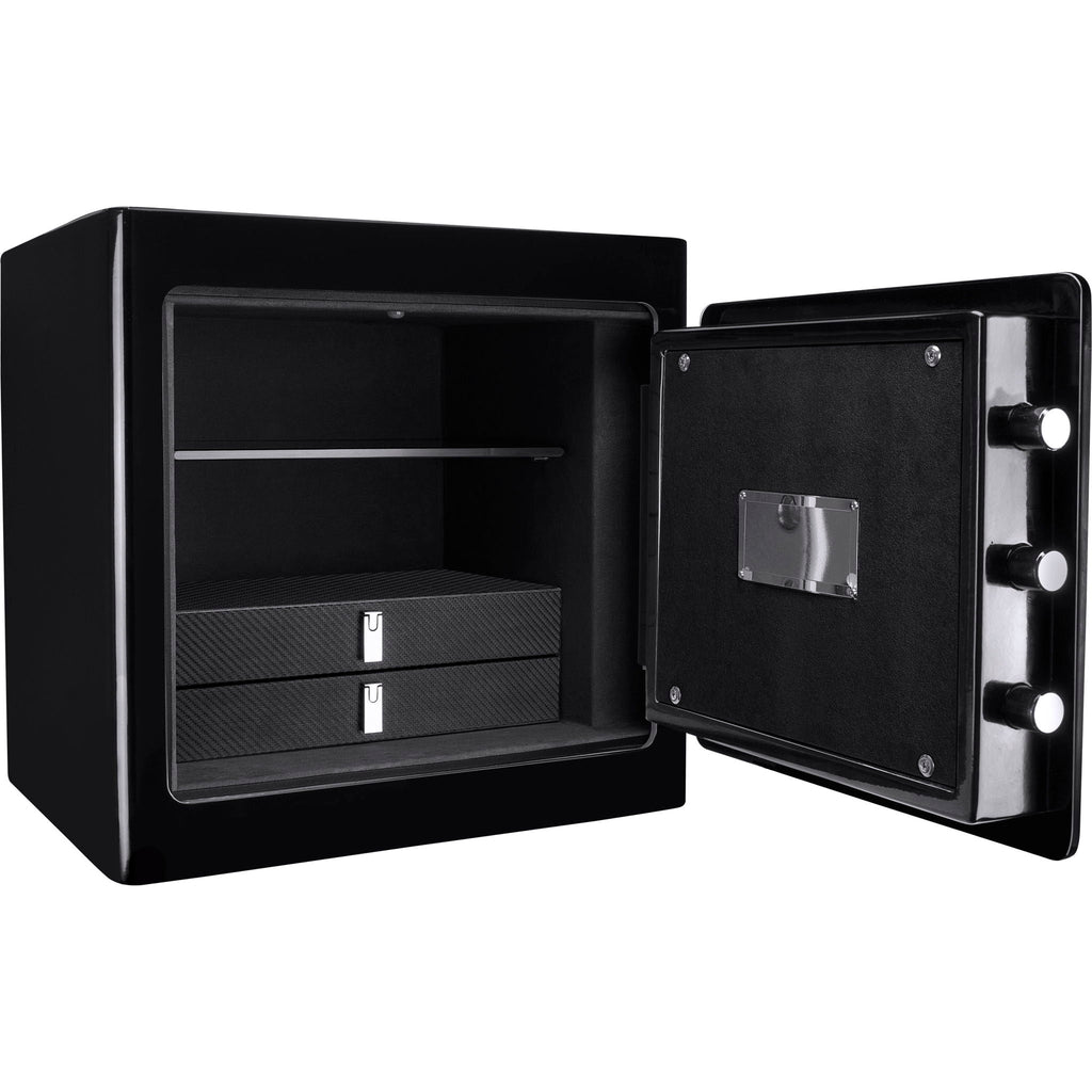 Durable Construction Jewelry Safe with Fireproof Protection - White or Black