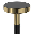 Gold and Black Side Table with Glass Top - Frannie