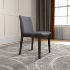 Mid-Century Modern Solid Wood Dining Chair Set with Fabric Upholstery - Multiple Colors