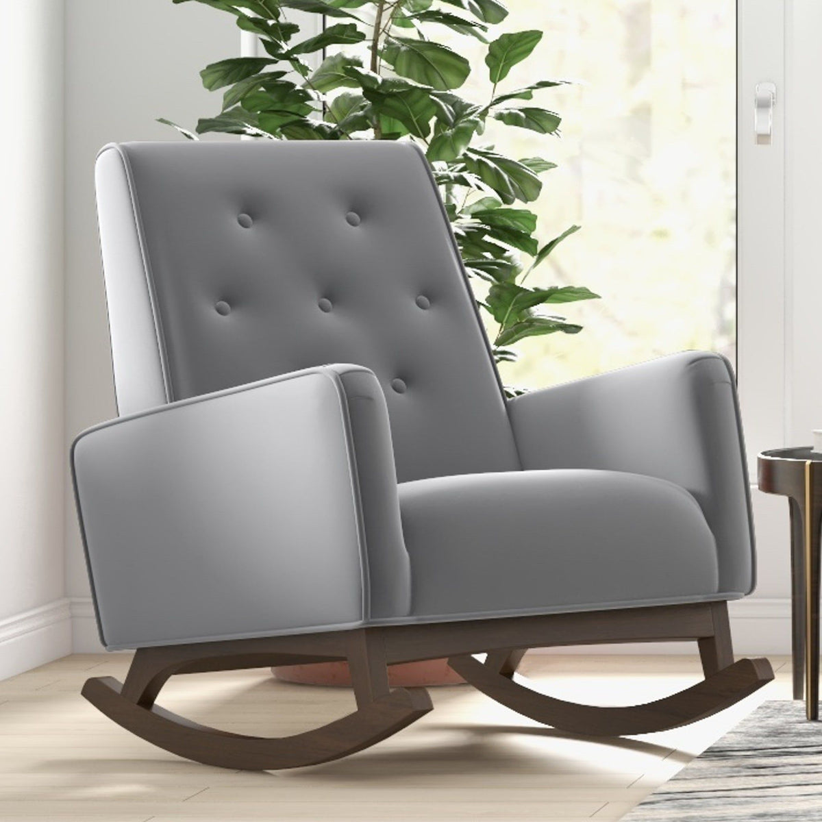 Demetrius Solid Wood Rocking Chair - Multiple Colors