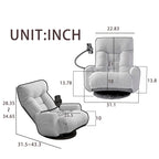 Adjustable Swivel Lounge Chair with 360° Rotating Seat and Headrest Support - Multiple Colors