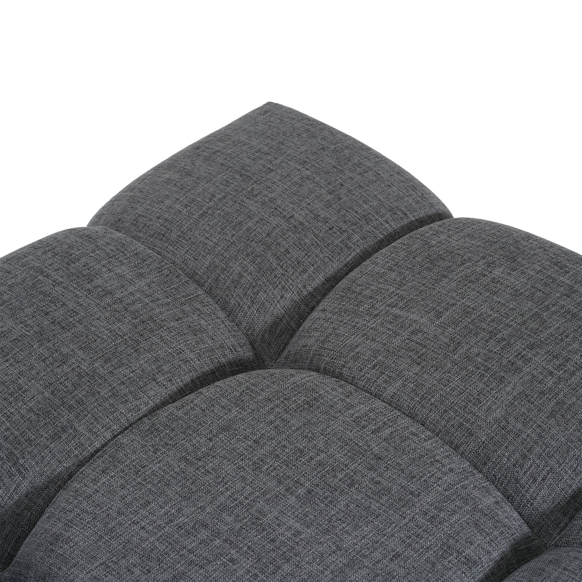 Modern Upholstered Deep Biscuit-style Tufted Ottoman with Square Profile - Gray or White