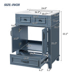 Bathroom Vanity with Sink and Storage Cabinet - White, Blue, or Dark Green