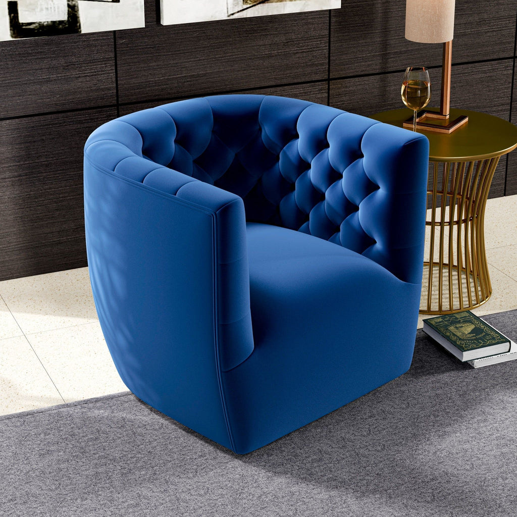 Ergonomic Design Swivel Chair with Tufted Accent - Multiple Colors