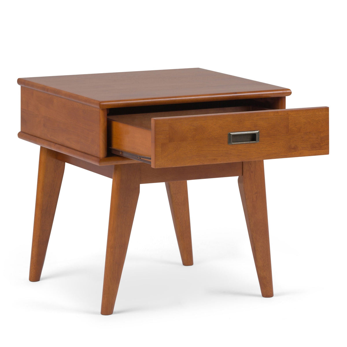 Handcrafted Mid Century End Table with Drawer – White, Dark Brown, or Light Brown