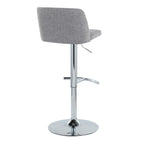 Contemporary Adjustable Barstool Set with Swivel & Rounded T Footrest - Multiple Colors