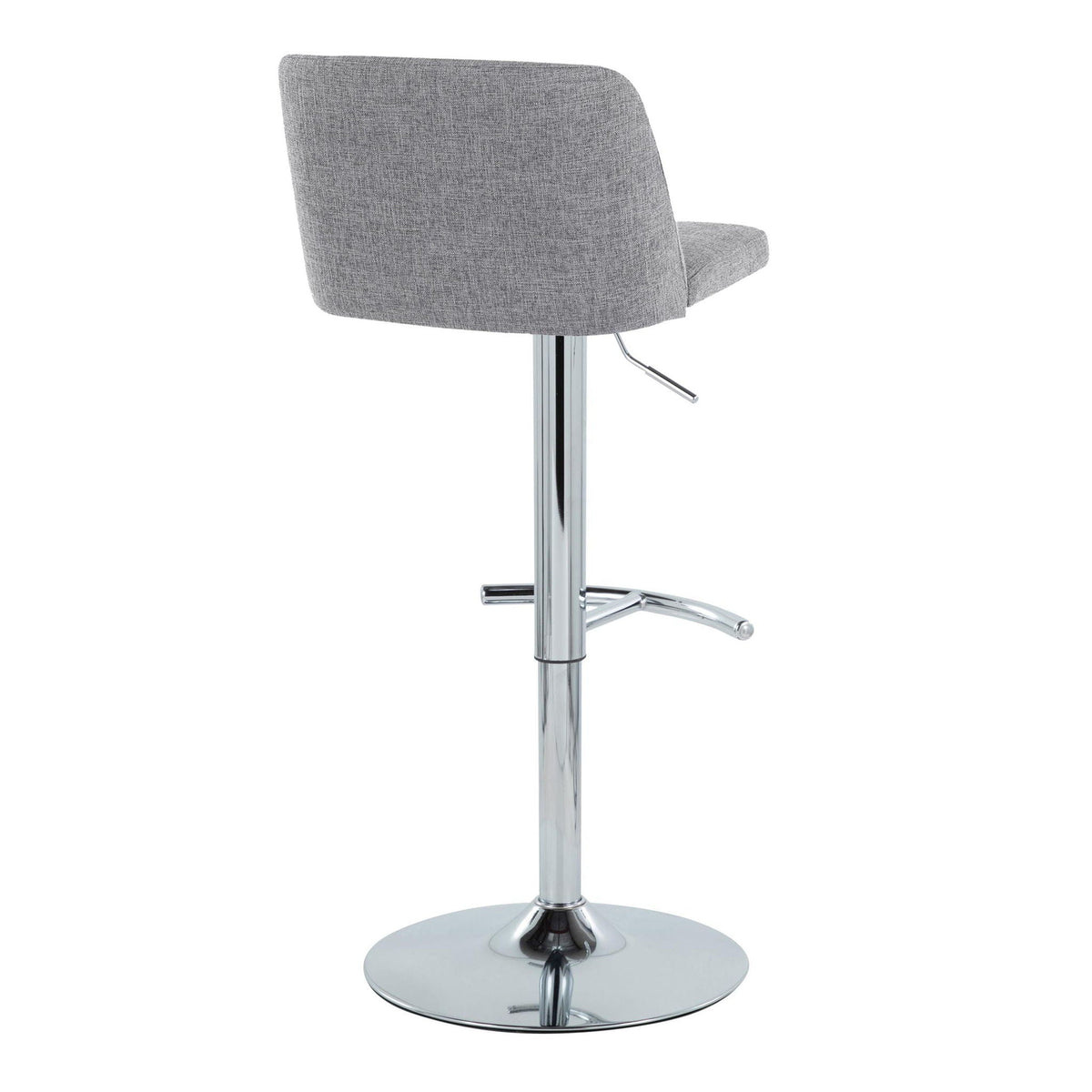 Contemporary Adjustable Barstool Set with Swivel & Rounded T Footrest - Multiple Colors