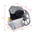 Piston 3Hp Air Compressor Head Pump with 2.2Kw Power - Silver