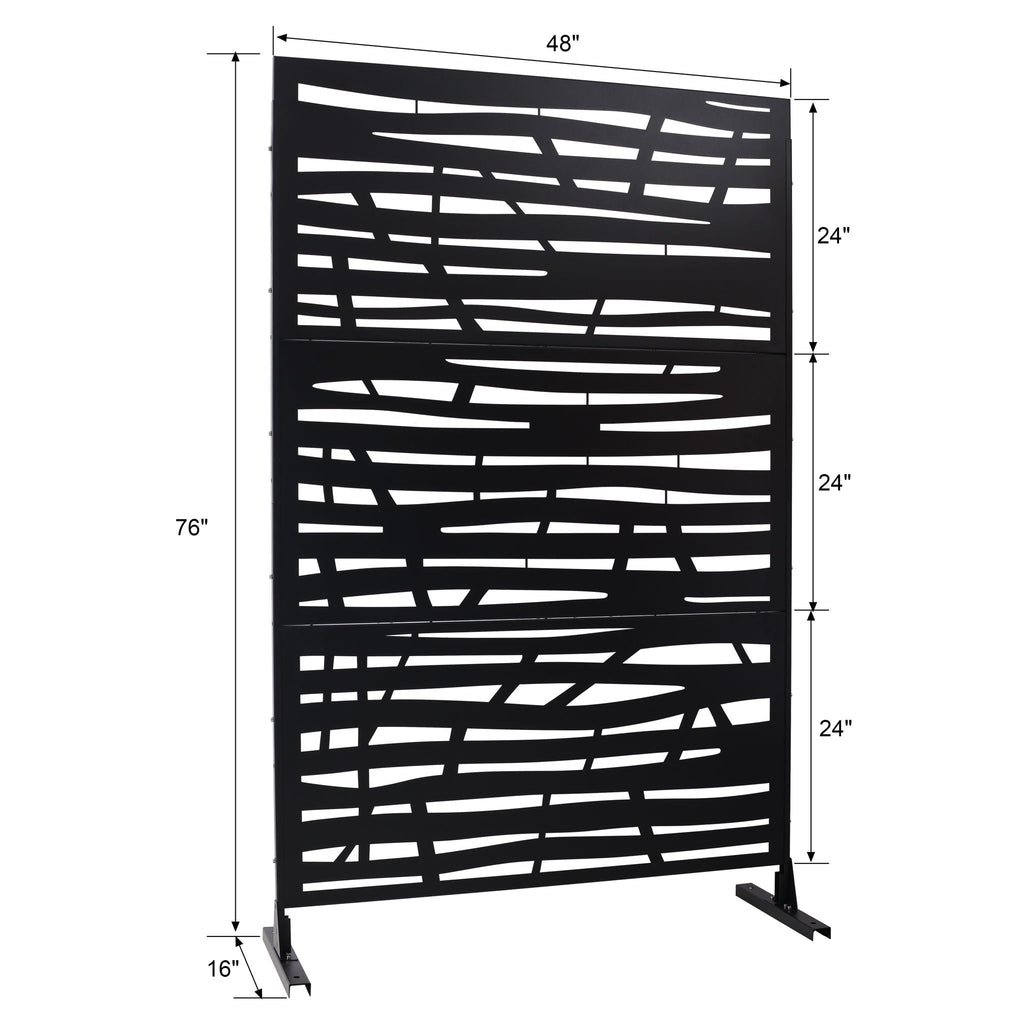 Metal Privacy Screen Room Divider with Durable Construction - Black, White, Dark Brown