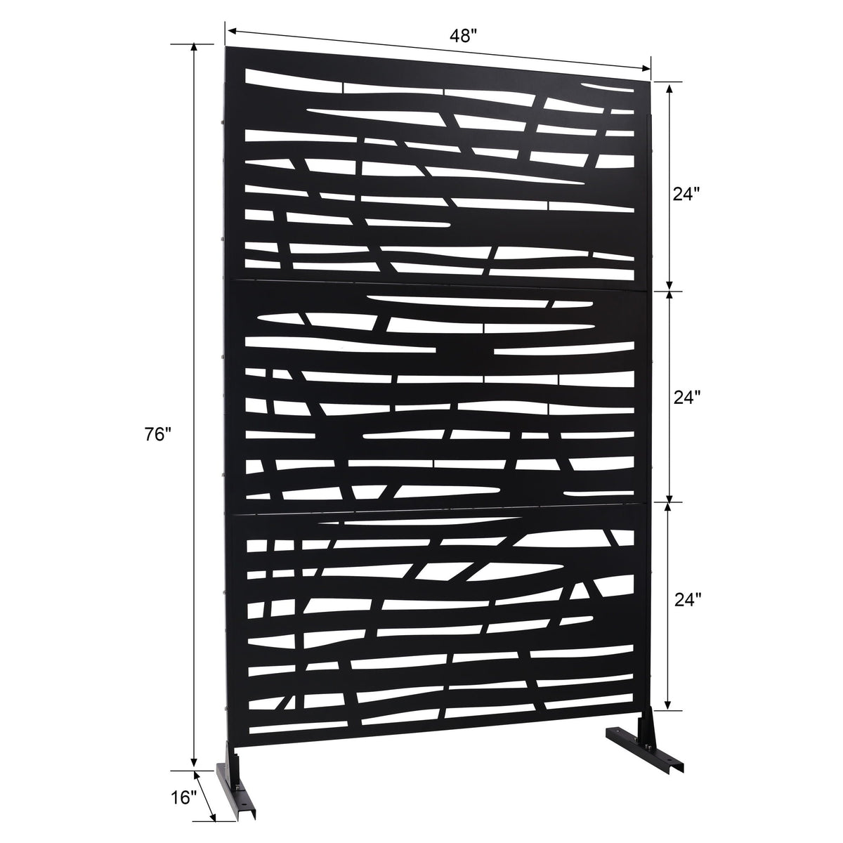 Metal Privacy Screen Room Divider with Durable Construction - Black, White, Dark Brown