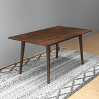 Modern Rectangular Dining Table with Solid Wood Construction - Dark Brown or White