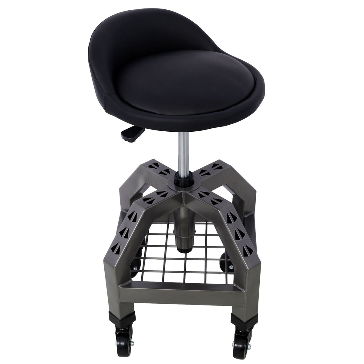 Pneumatic 360 Degree Swivel Creeper Stool with Adjustable Height - Red, Yellow, Green, Dark Gray