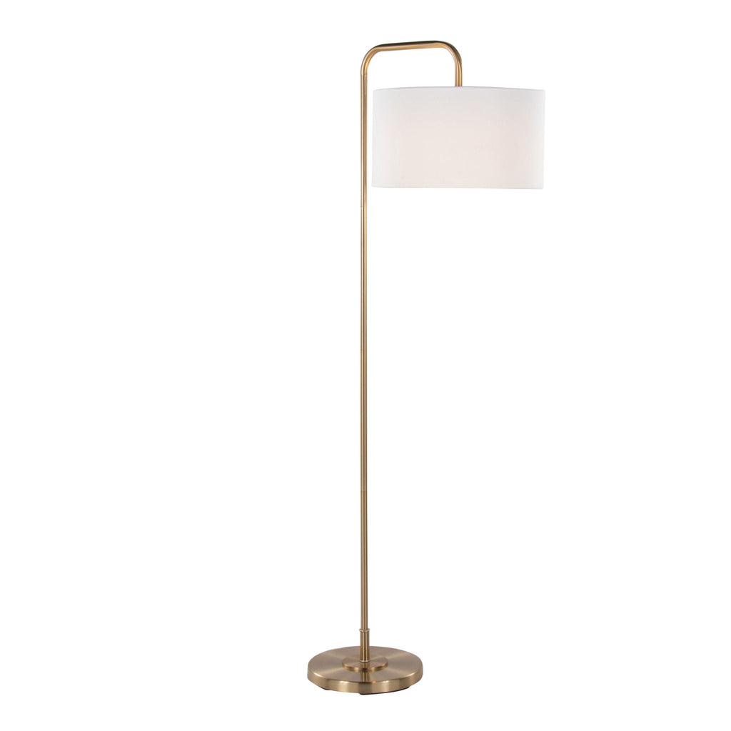 Contemporary Floor Lamp with Drum Shade - Black, Pearl Silver, Gold