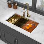 Stainless Steel Undermount Kitchen Sink with Workstation - Gold