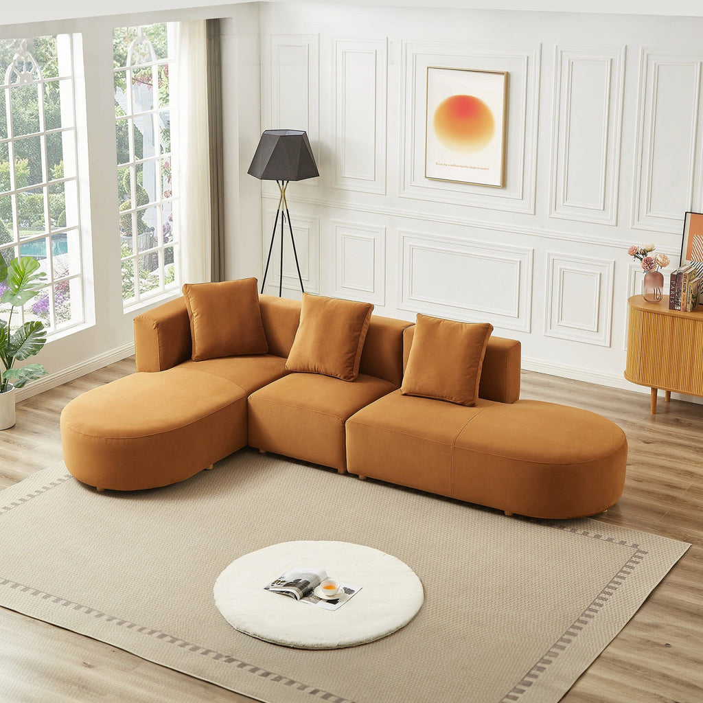 Light Brown Sectional Sofa with Plush Cloud Comfort - Left or Right Facing