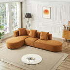 Light Brown Sectional Sofa with Plush Cloud Comfort - Left or Right Facing