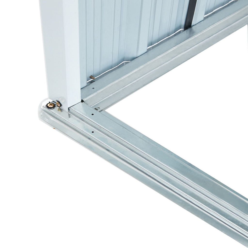 Galvanized Steel Firewood Rack with Roof - Gray