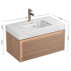 Nyah 36'' Bathroom Vanity with Sensor Lighting - Carrara